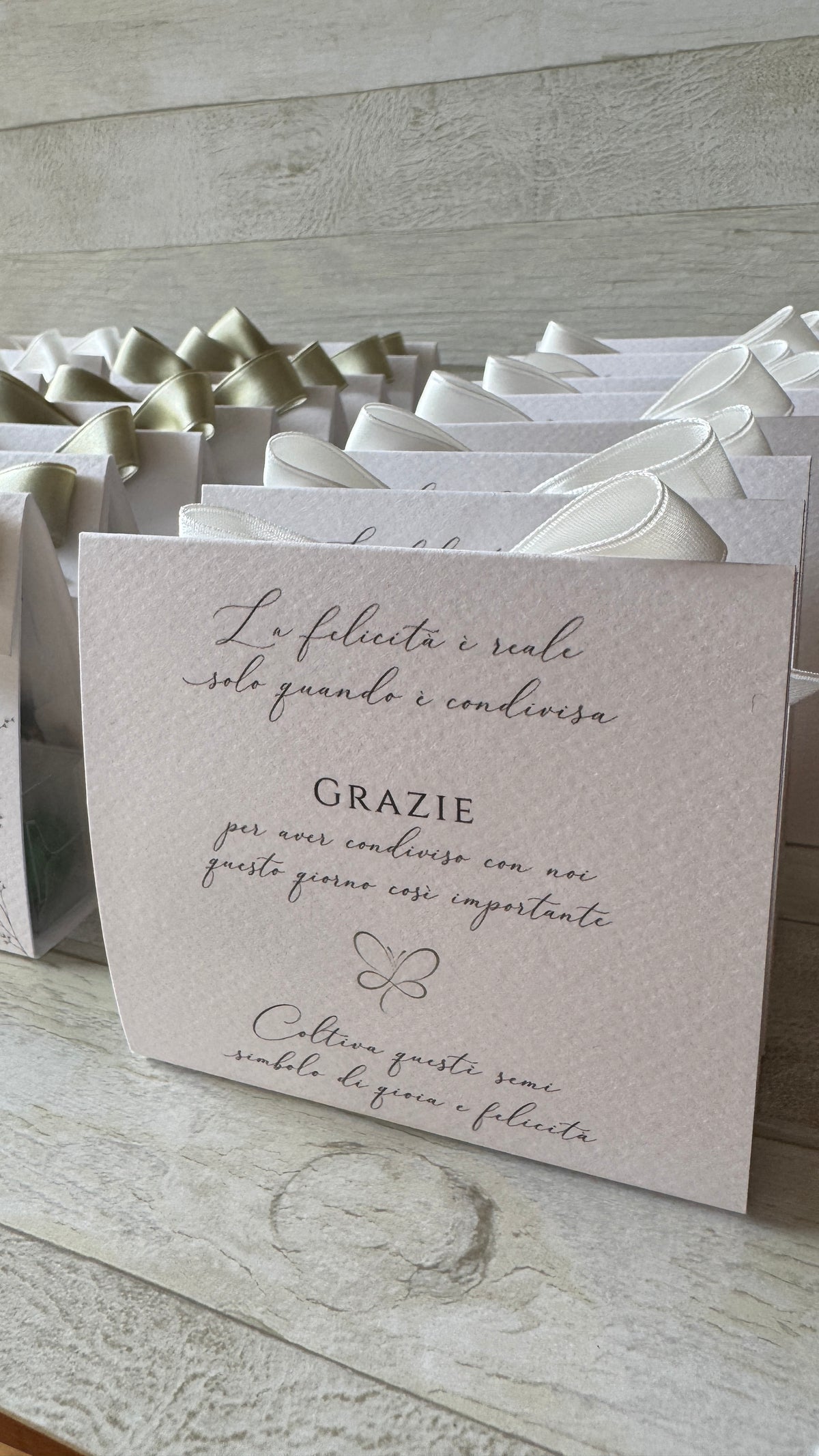 Porta confetti Nozze con Bustina Semi Prato Fiorito e aforisma - Personalizzabile