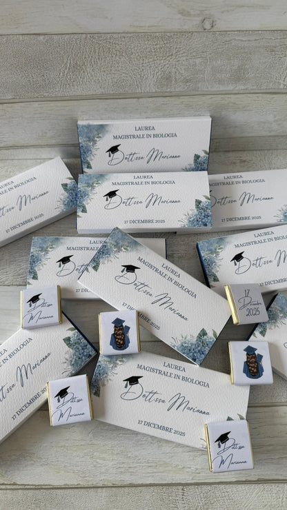 Cioccolatini Laurea – Cofanetto a Scorrimento Personalizzabile (33 × 33 mm)
