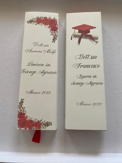 Cofanetto regalo personalizzato con Segnalibro e Matita Seminabile per Laurea