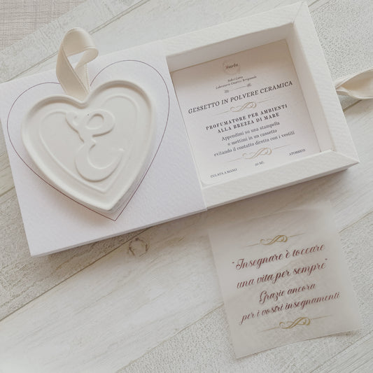 Cuore in polvere di ceramica in confezione regalo