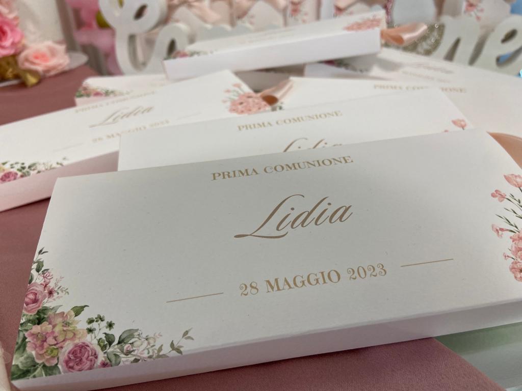 Cioccolatini Comunione e Cresima – Cofanetto a Scorrimento Personalizzabile (33 × 33 mm)