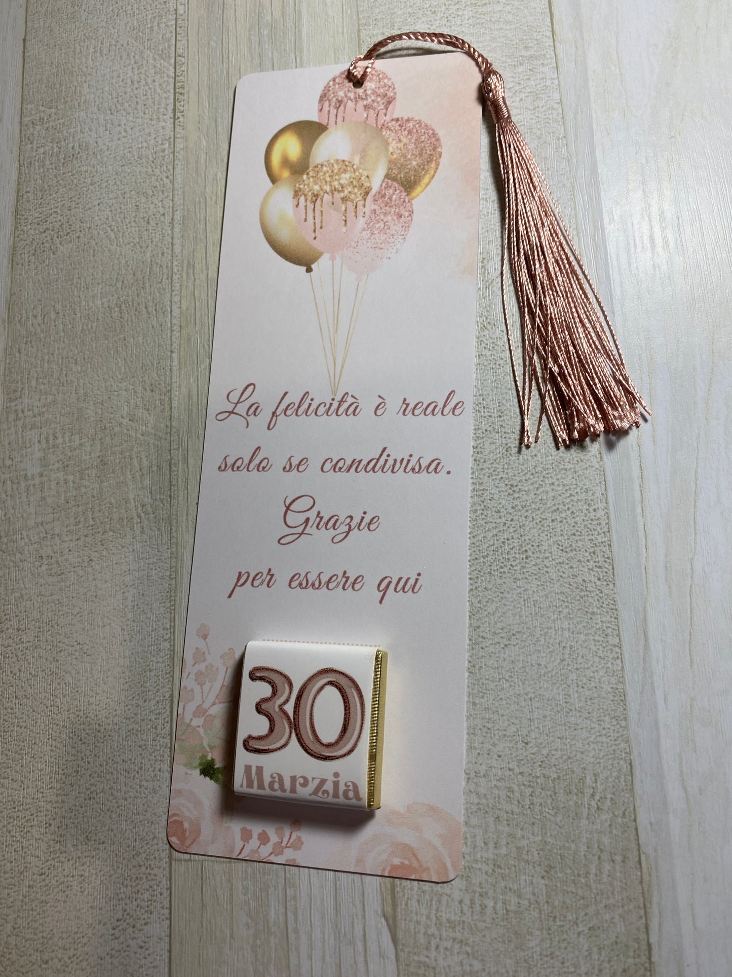 Segnaposto Compleanno - Segnalibro con Cioccolatini Personalizzati