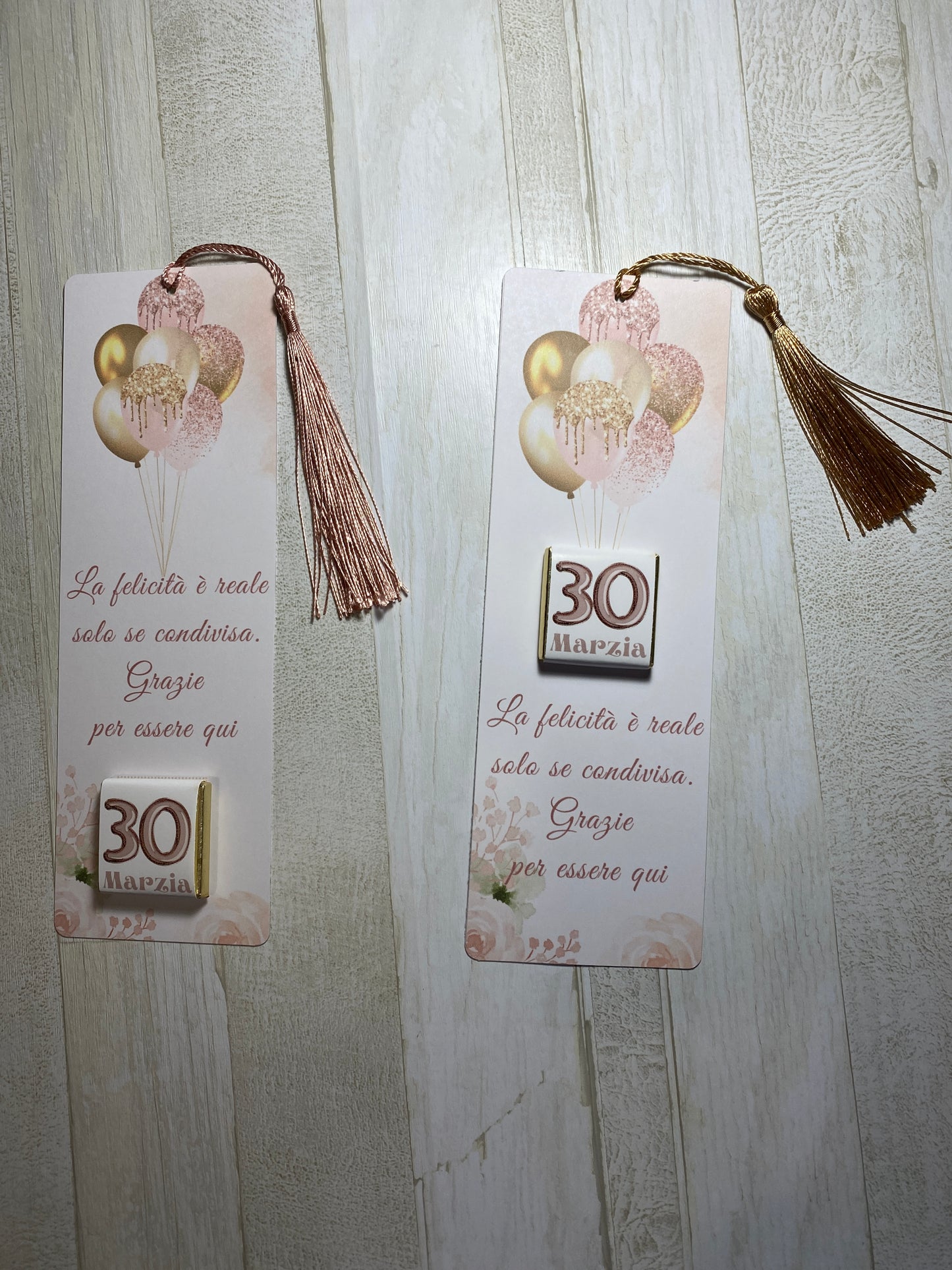 Segnaposto Compleanno - Segnalibro con Cioccolatini Personalizzati