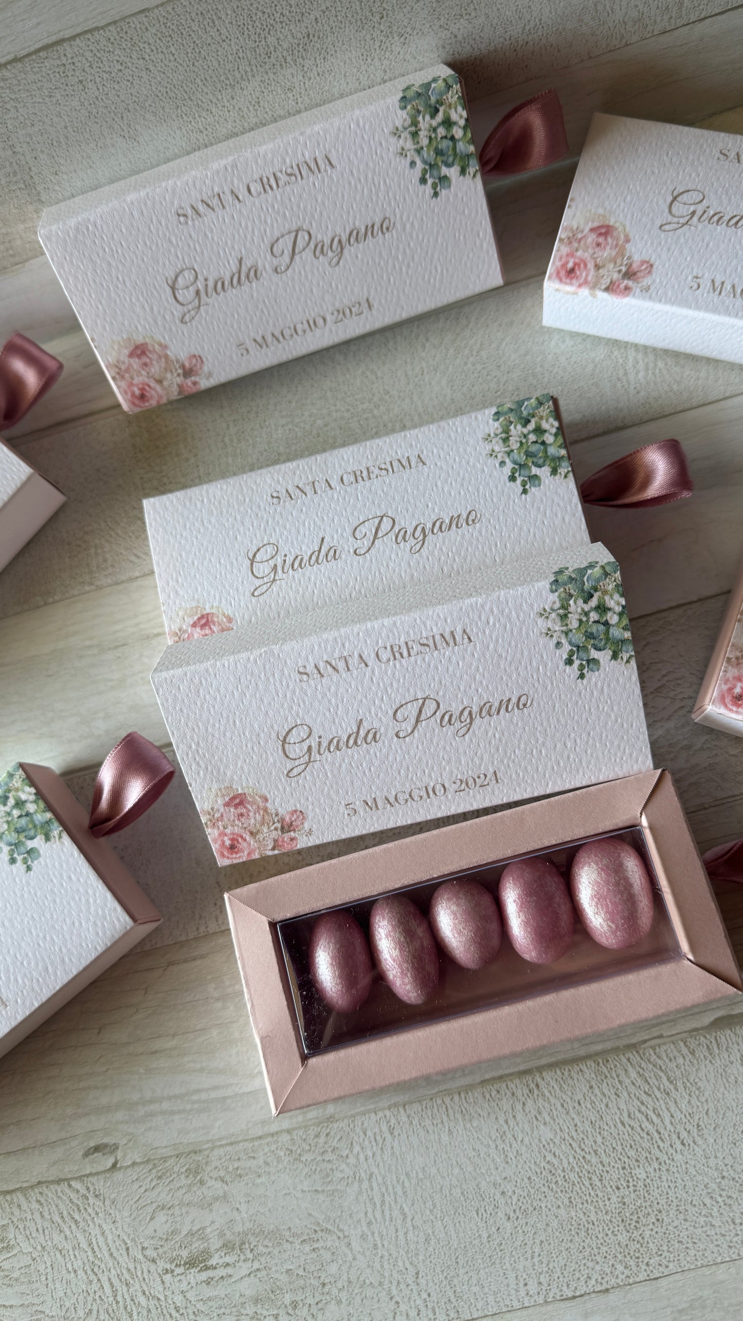 Porta confetti in scatola degustazione personalizzabile - (cm 7x3x2)
