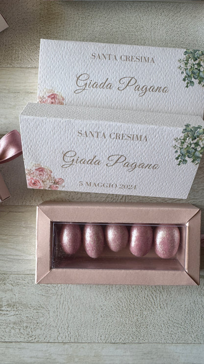 Porta confetti in scatola degustazione personalizzabile - (cm 7x3x2)