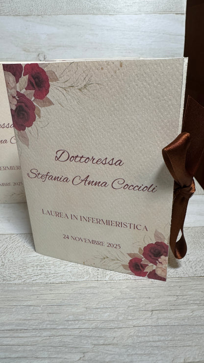 Bomboniera Laurea a Libro con Cuore in Gesso Profumato – Apertura Laterale