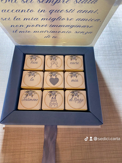 Scatola con cioccolatini personalizzabile - 25x25mm