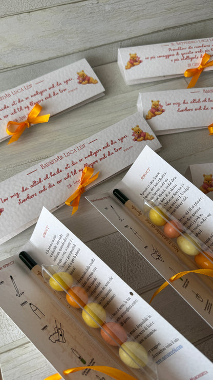 Confezione regalo porta Matita Seminabile personalizzata Battesimo-Nascita