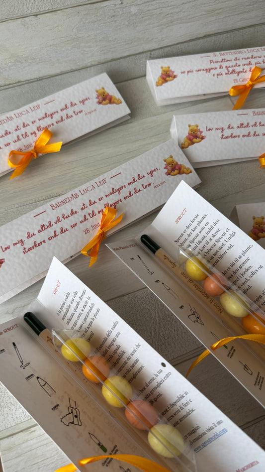 Confezione regalo porta Matita Seminabile personalizzata Battesimo-Nascita