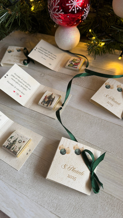 Cioccolatini Natale - Mini Libretto con Cioccolatino Personalizzato