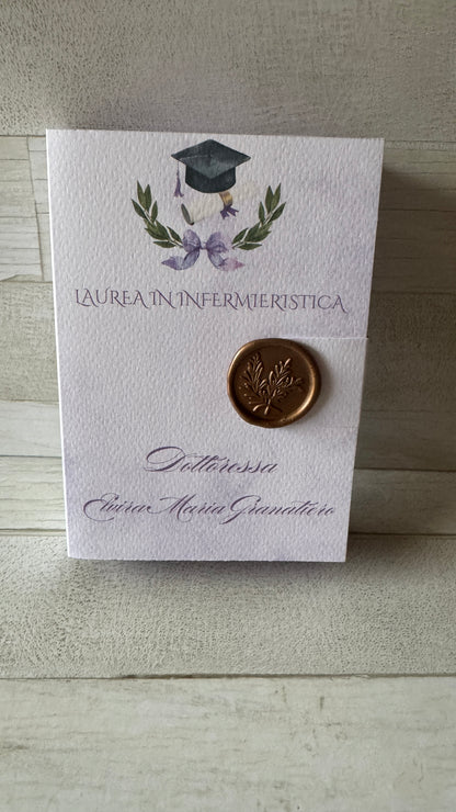 Bomboniera Laurea con Profumatore in Cera di Soia - Cofanetto con Ceralacca