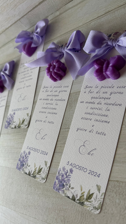 Segnaposto Compleanno Segnalibro con Profumatore in Cera di Soia Giardino in Fiore