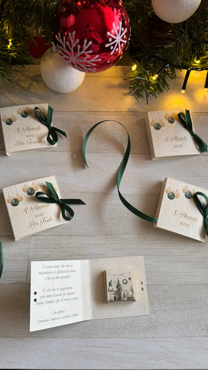 Cioccolatini Natale - Mini Libretto con Cioccolatino Personalizzato