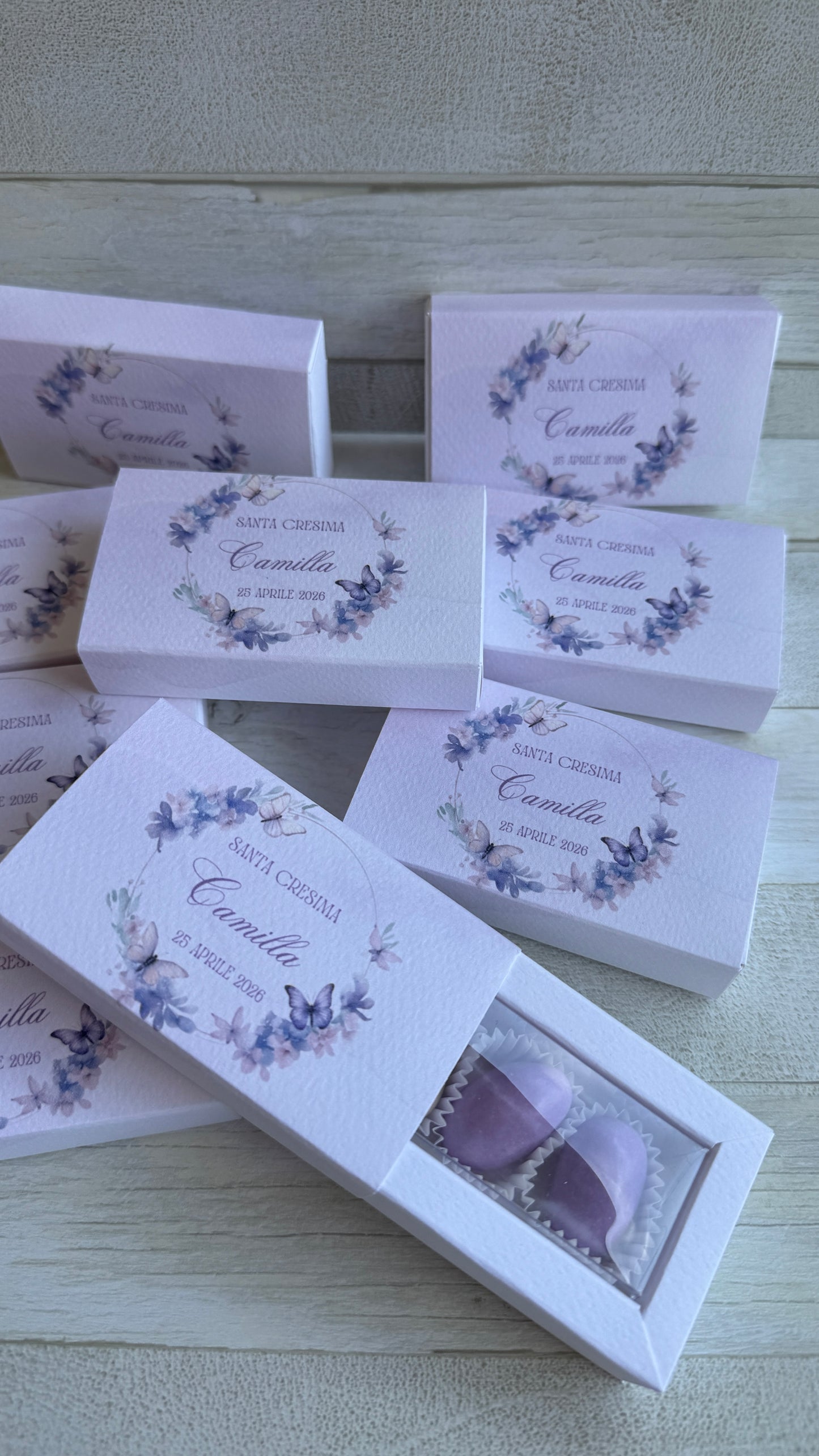 Porta Confetti Comunione e Cresima – Cofanetto a Scorrimento Degustazione (3 Confetti)