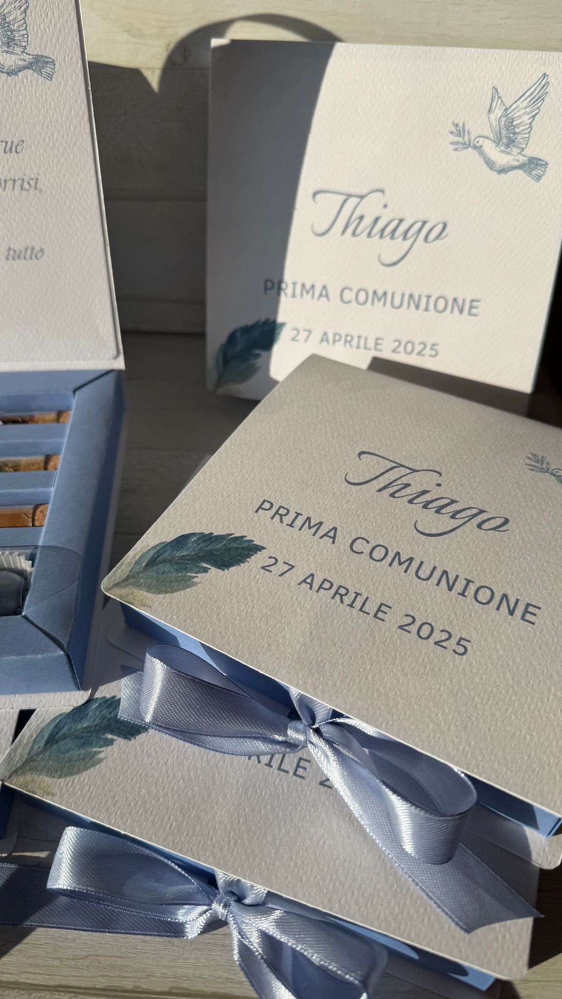 Cofanetto regalo a libro personalizzato con set di 3 di spezie per Comunione-Cresima