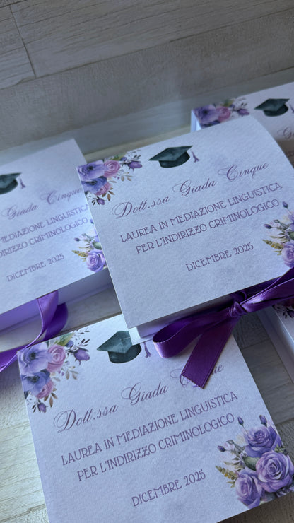 Porta Confetti Laurea – Cofanetto a Libro Degustazione Personalizzato
