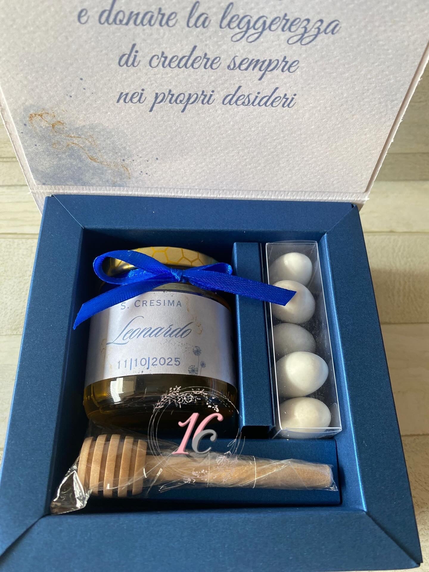 Bomboniera con vasetto Miele – apertura a Libro