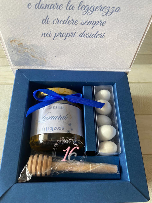 Bomboniera con vasetto Miele – apertura a Libro
