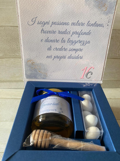 Bomboniera con vasetto Miele – apertura a Libro