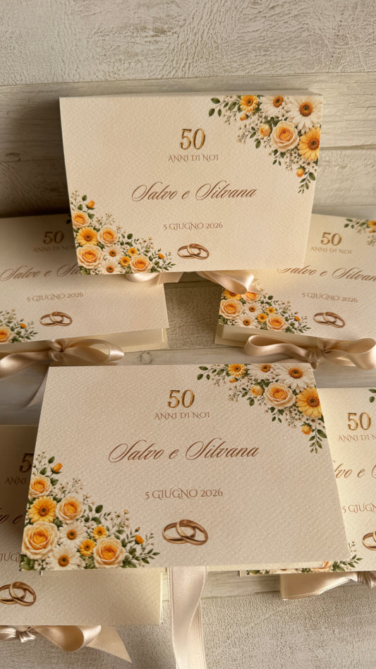 Bomboniera Nozze con Peonia Profumata in Cera di Soia - Cofanetto a Libro