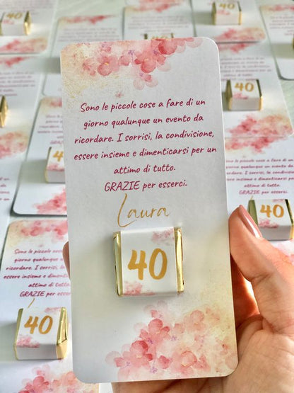 Segnaposto con cioccolatini personalizzabili