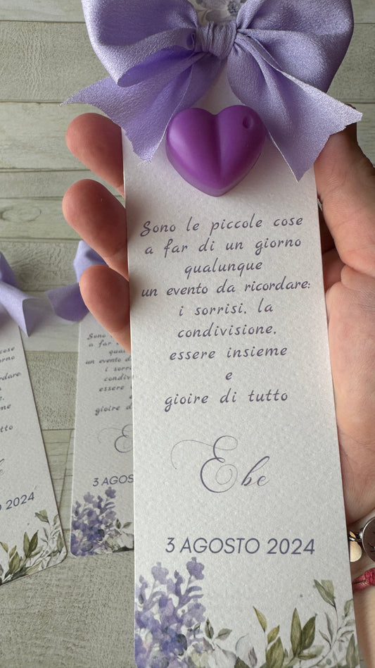 Segnaposto Compleanno – Segnalibro con Profumatore in Cera di Soia Giardino Fiorito