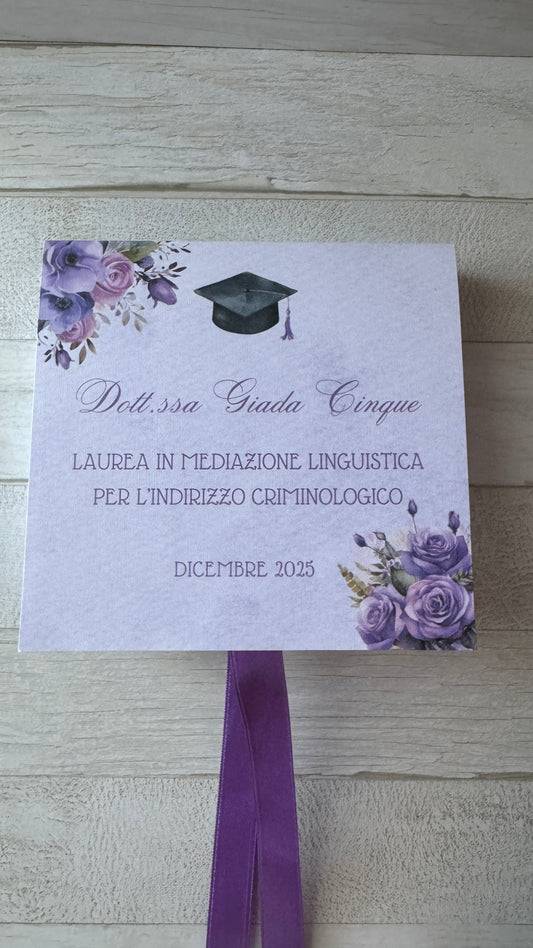 Porta Confetti Laurea – Cofanetto a Libro Degustazione Personalizzabile con Scomparti
