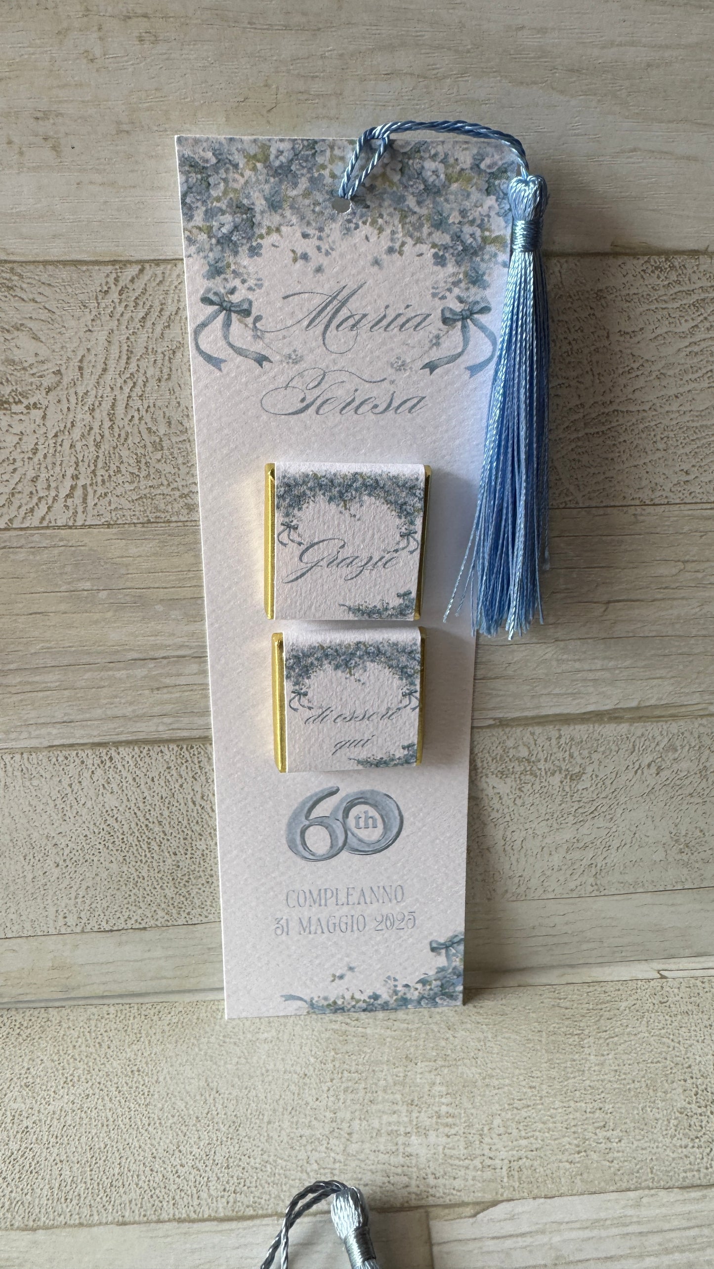 Segnaposto Compleanno - Segnalibro con Cioccolatini Personalizzati