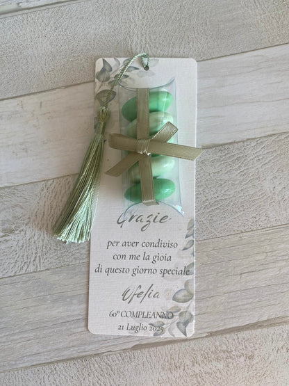 Segnaposto a segnalibro con confetti personalizzabile