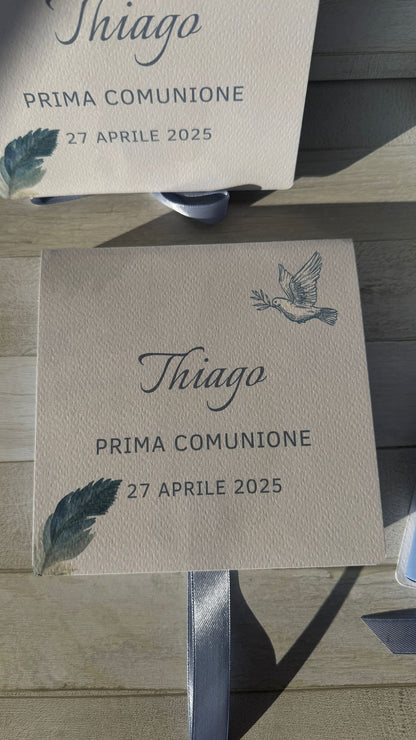 Cofanetto regalo a libro personalizzato con set di 3 di spezie per Comunione-Cresima