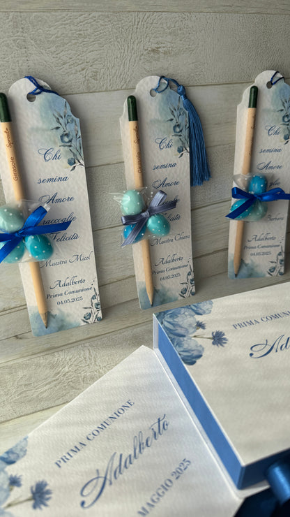 Porta confetti Comunione e Cresima – Cofanetto a scorrimento degustazione personalizzabile (9 confetti)