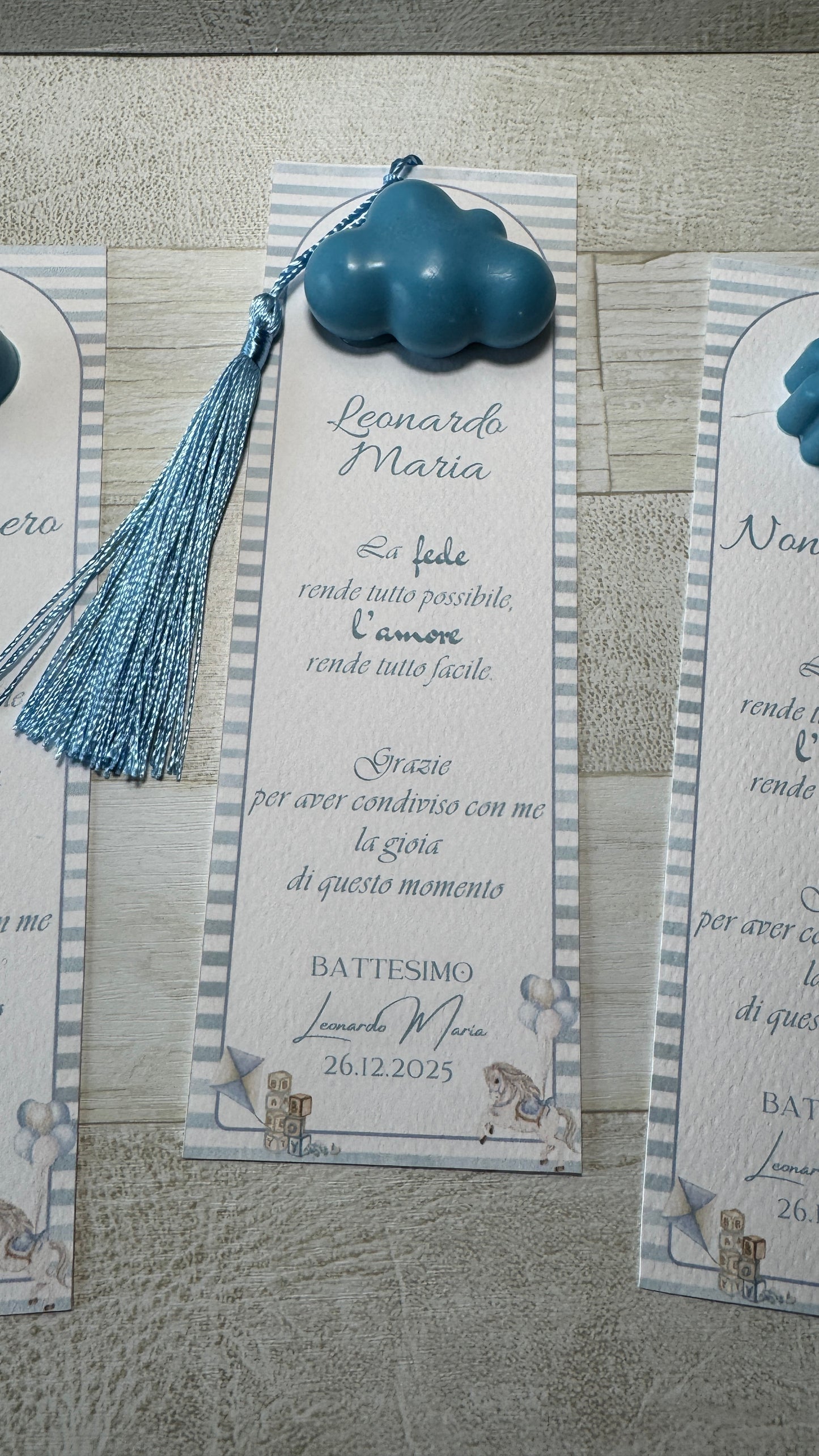 Segnaposto Battesimo – Segnalibro con Profumatore in Cera di Soia Tema Natura