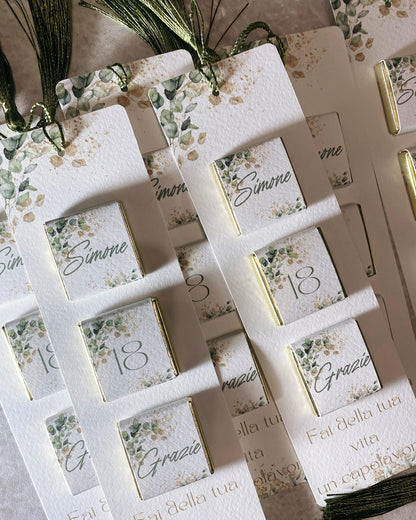Segnaposto Diciottesimo - Segnalibro con Cioccolatini Personalizzati