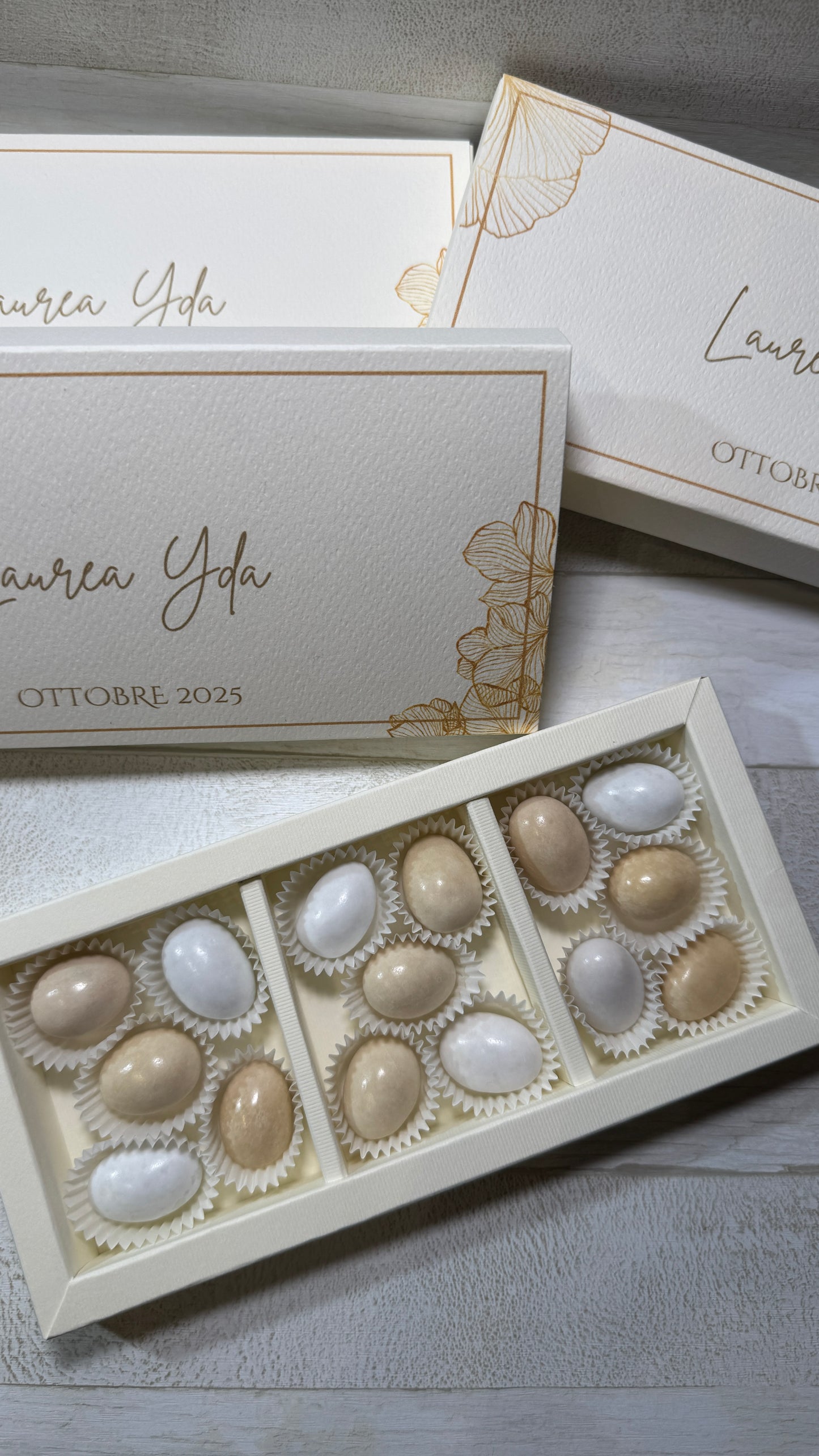 Porta confetti Laurea - Cofanetto a Scorrimento Degustazione (15 Confetti)