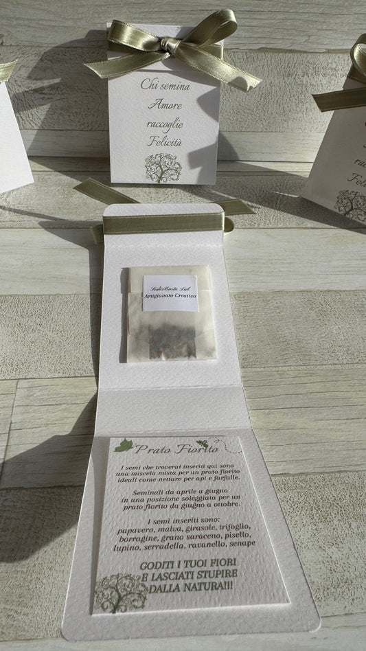 Segnaposto Comunione e Cresima – Bustina Semi “Prato Fiorito” Aperta ai Lati