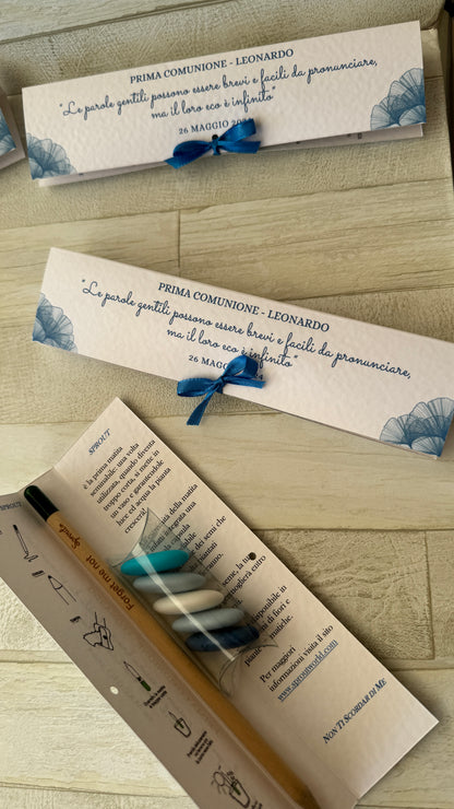 Confezione regalo porta Matita Seminabile personalizzata per Comunione-Cresima
