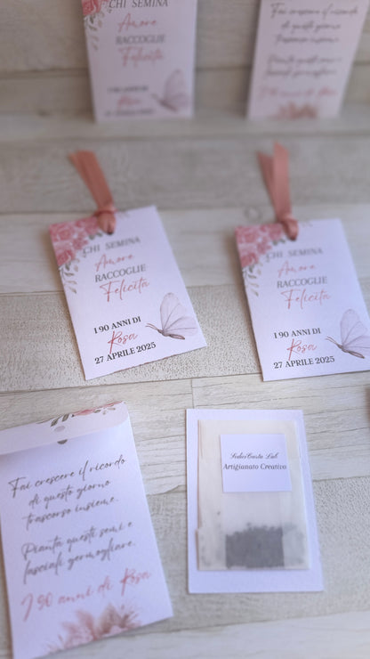 Segnaposto in bustina personalizzata con semi "Fiori" - specifici su richiesta