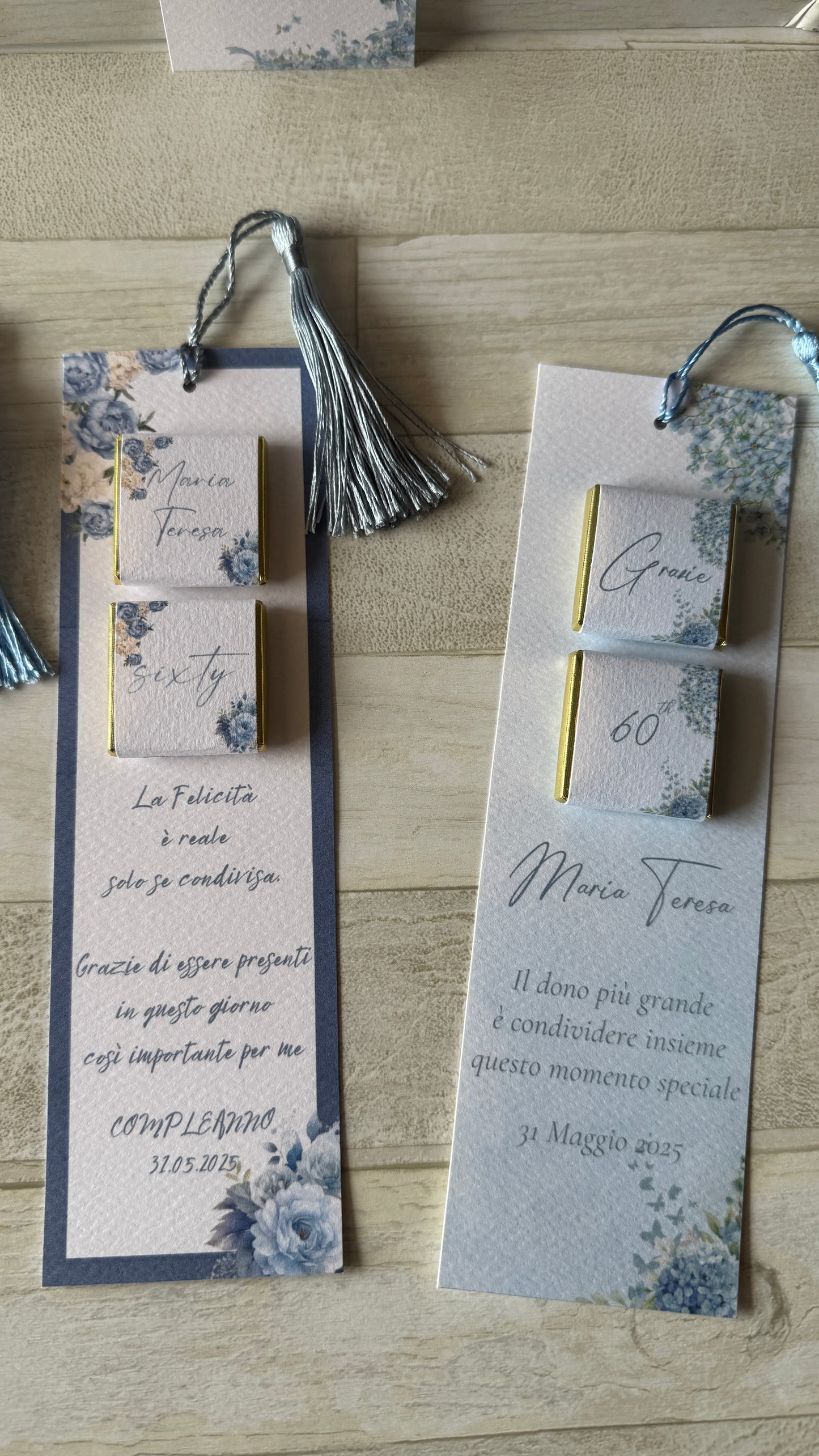 Segnaposto Compleanno - Segnalibro con Cioccolatini Personalizzati