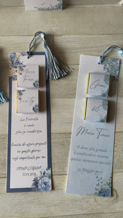 Segnaposto Compleanno - Segnalibro con Cioccolatini Personalizzati