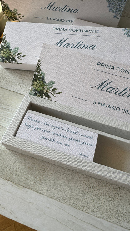 Cofanetto regalo personalizzato per Comunione-Cresima porta matita o penna