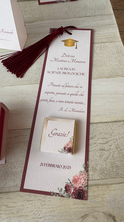Segnaposto Laurea - Segnalibro con Cioccolatini Personalizzati