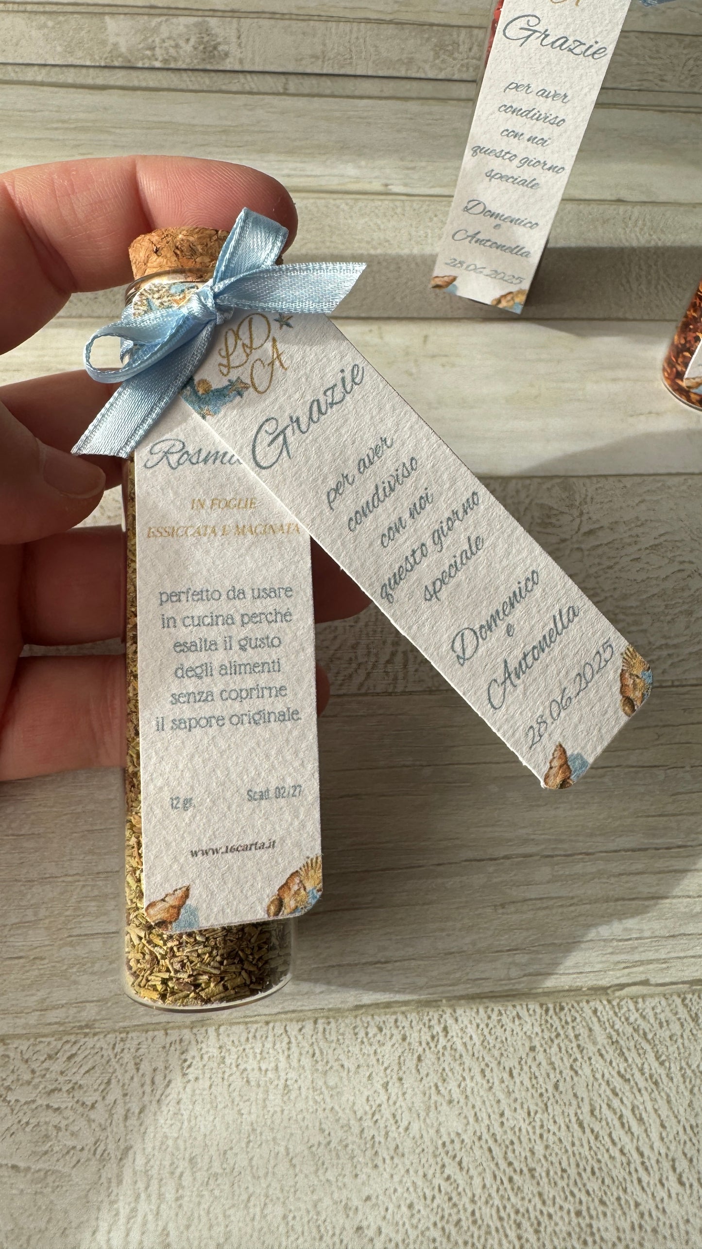 Segnaposto Matrimonio – Provetta Grande in Vetro con Spezie