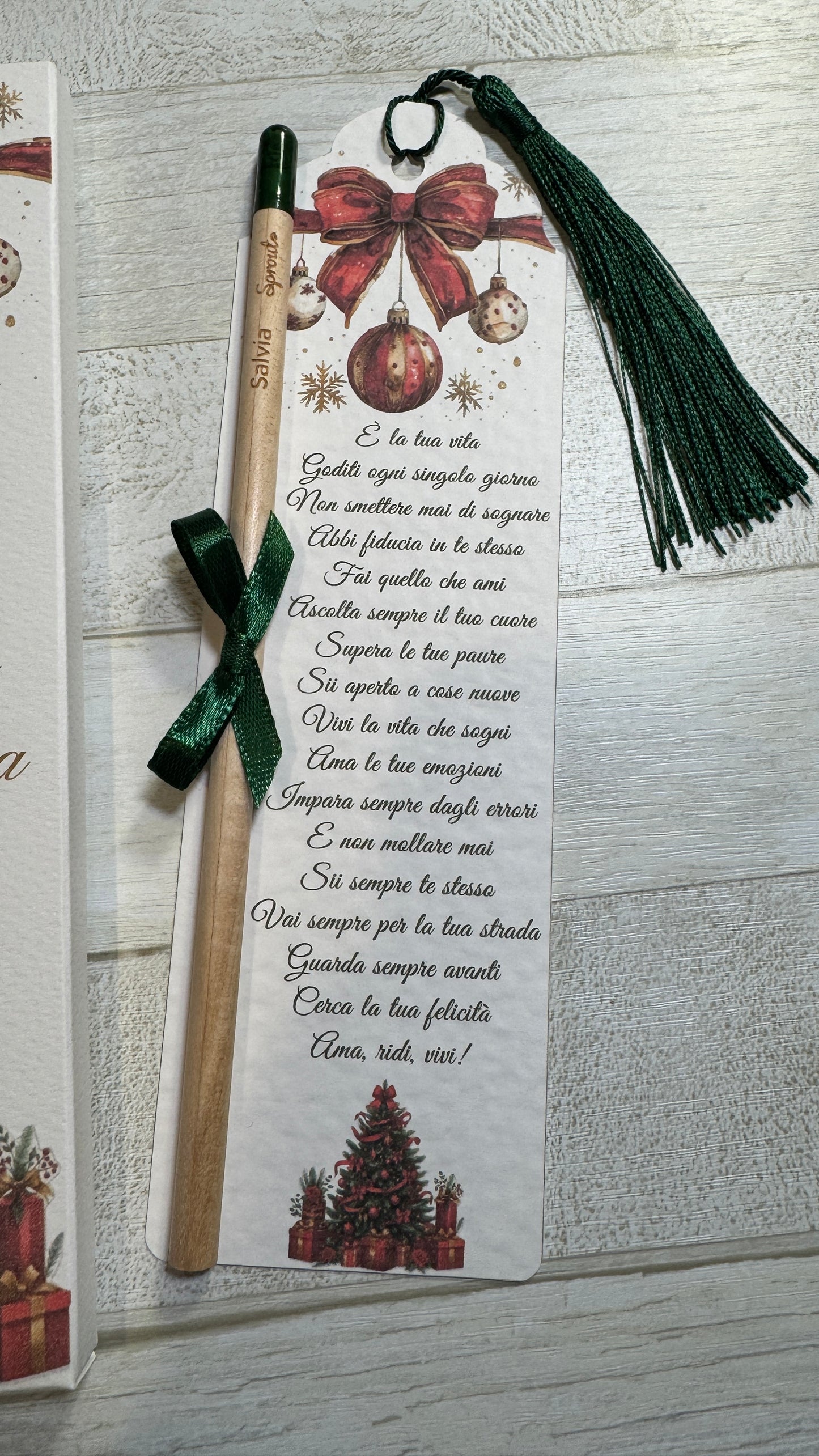 Idea Regalo Natale con Matita Seminabile - Segnalibro e Astuccio