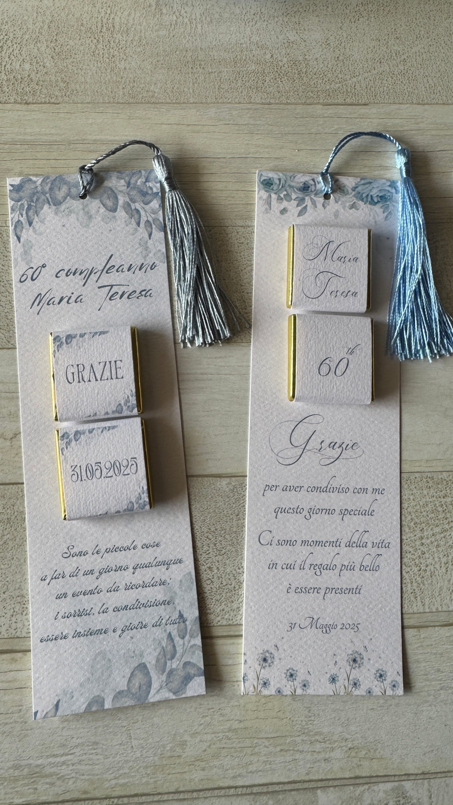 Segnaposto Compleanno - Segnalibro con Cioccolatini Personalizzati