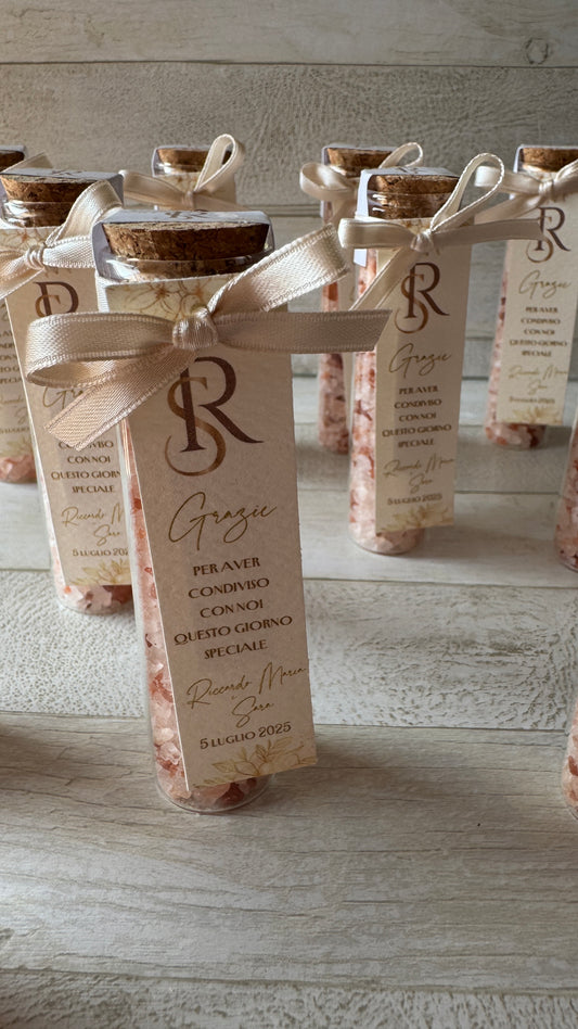 Segnaposto Matrimonio – Provetta BIG in Vetro con Spezie & Sale Personalizzata