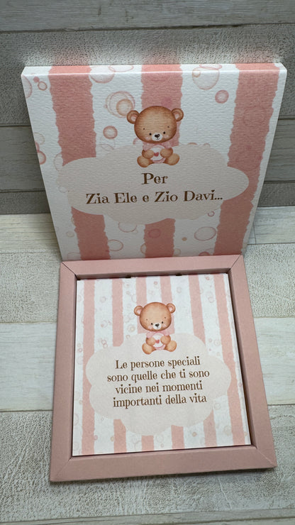 Cioccolatini Battesimo – Cofanetto a Scorrimento Personalizzabile (33 × 33 mm)