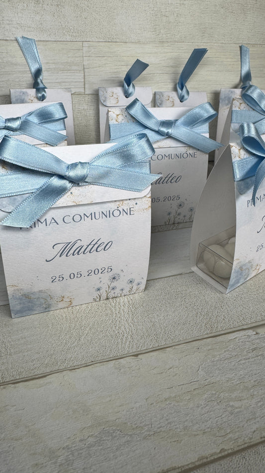 Porta confetti a bustina personalizzata Comunione & Cresima