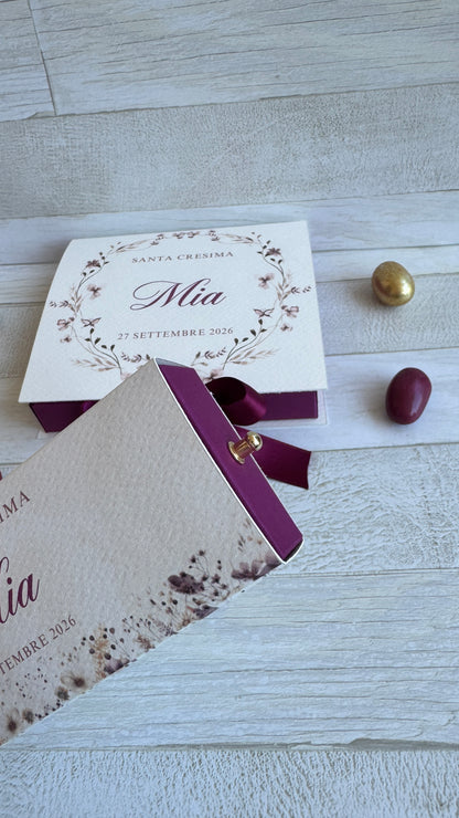 Porta confetti Comunione e Cresima – Scatola a Scorrimento Degustazione (5 Confetti)