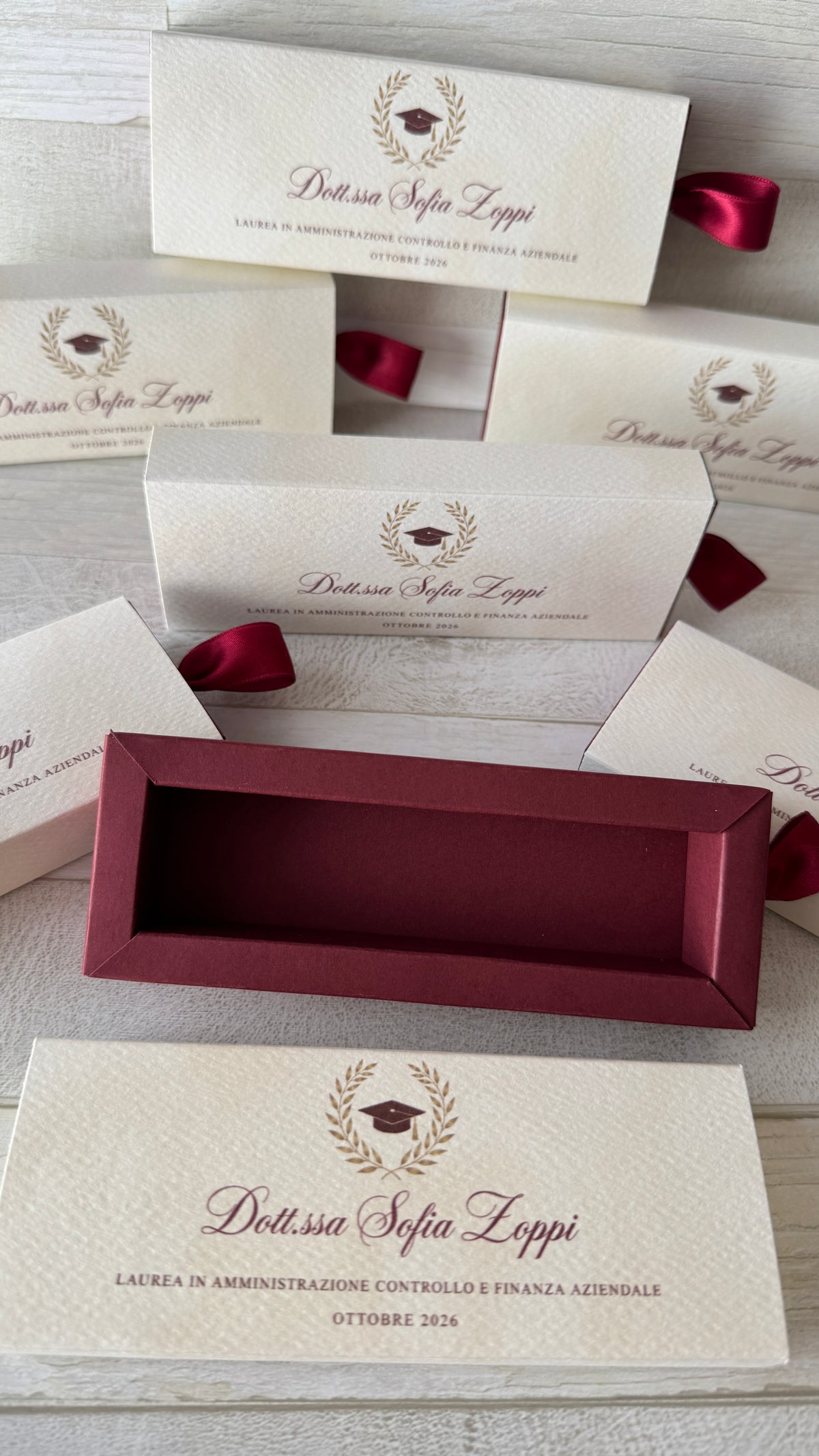 Porta confetti Laurea – Scatola a Scorrimento Degustazione (5 Confetti)