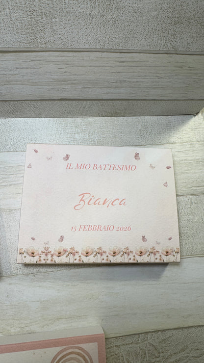 Bomboniera Battesimo – Cofanetto a Scorrimento con Cuore in Gesso Profumato